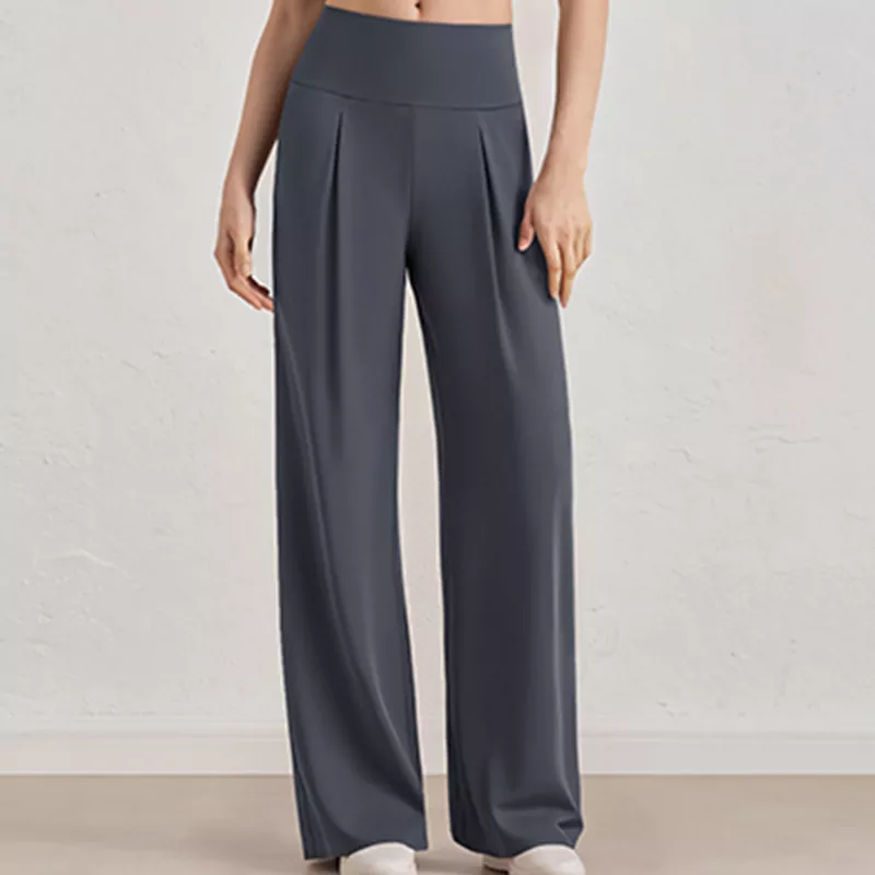 Pantalon de yoga sportif taille haute à jambes larges
