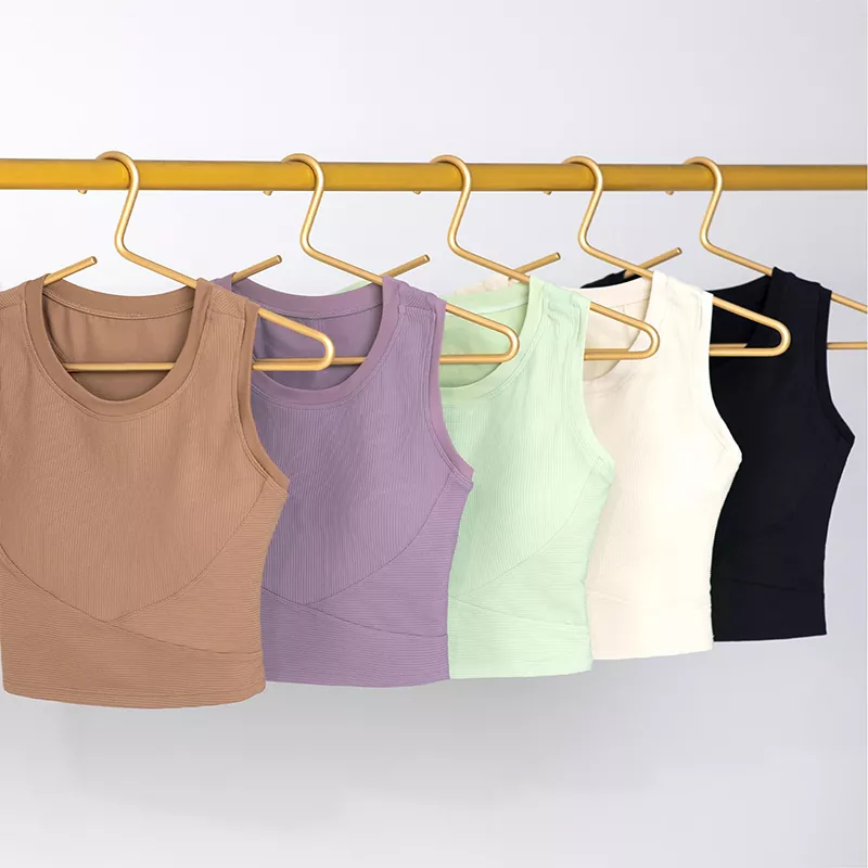 Integrated Tight Fitting Racerback Vest Yoga Top