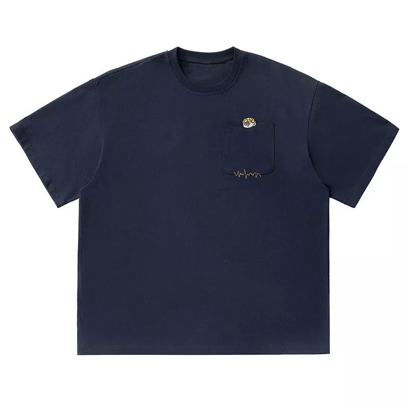 Vintage Embroidery Design Pure Cotton Short-Sleeve Men's T-Shirt