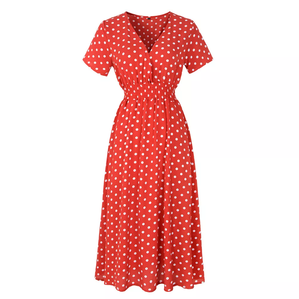 V-Neck Floral Soft Summer Maxi Dress