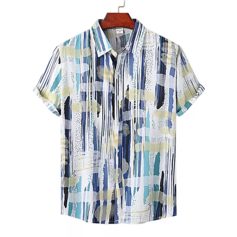 Chemise à manches courtes imprimée à la mode pour hommes