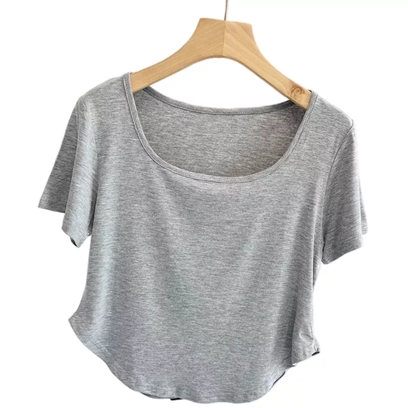 T-shirt surdimensionné à manches courtes et col rond pour femme