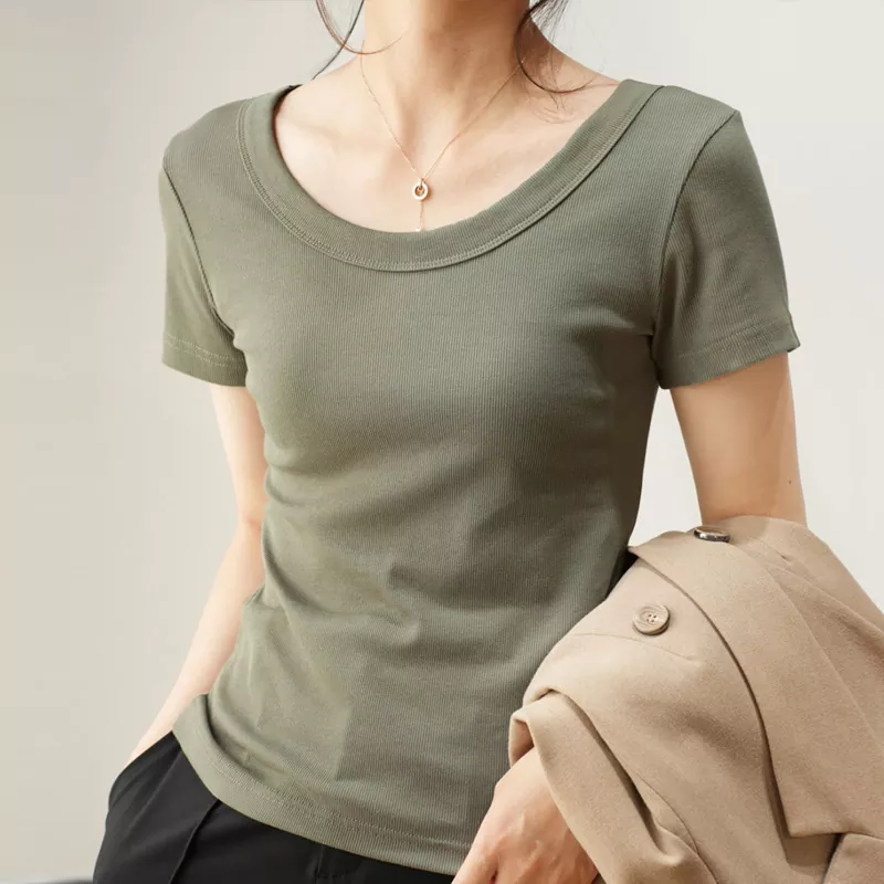 T-shirt d'été amincissant à manches courtes pour femmes