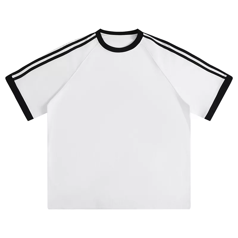 T-shirt unisexe à manches courtes et manches raglan color-block pour hommes